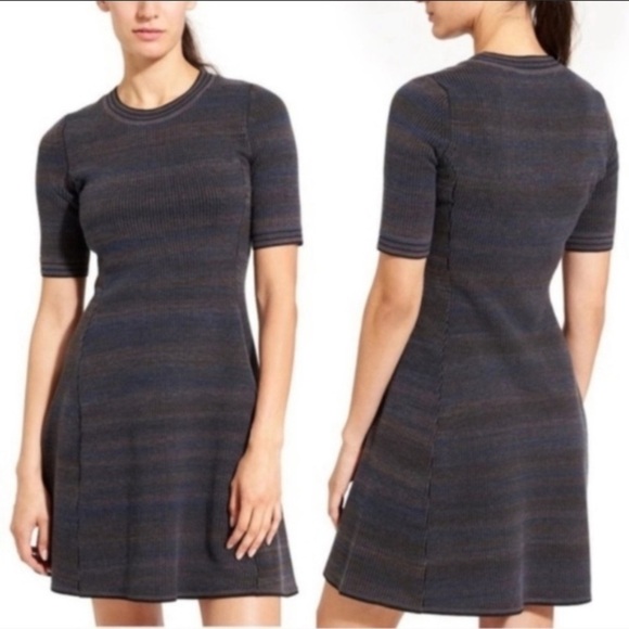 Athleta Sweater Dress Space Dye Ribbed‎ Fit & Flare - Picture 1 of 9